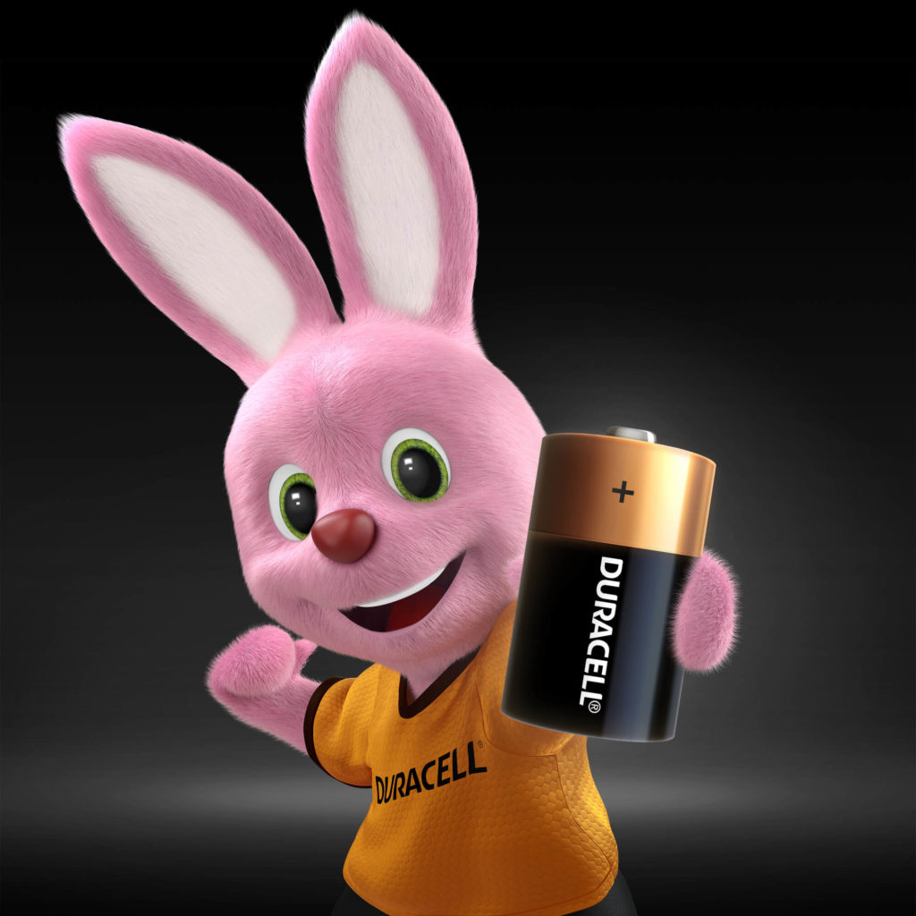 Bunny introducing Duracell Alkaline Ultra D battery