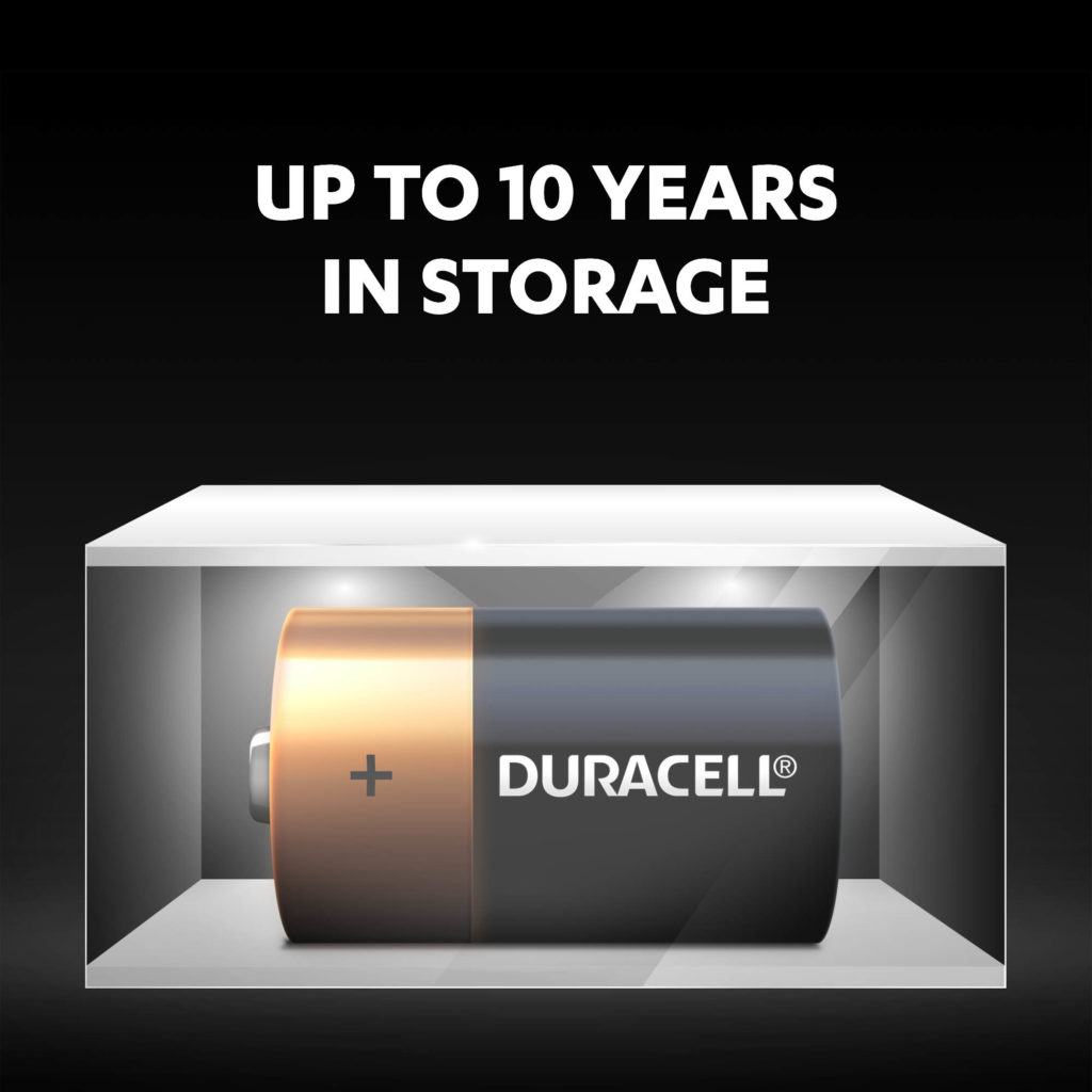 Duracell Ultra batteries fresh and powered for up to 10 years in ambient storage