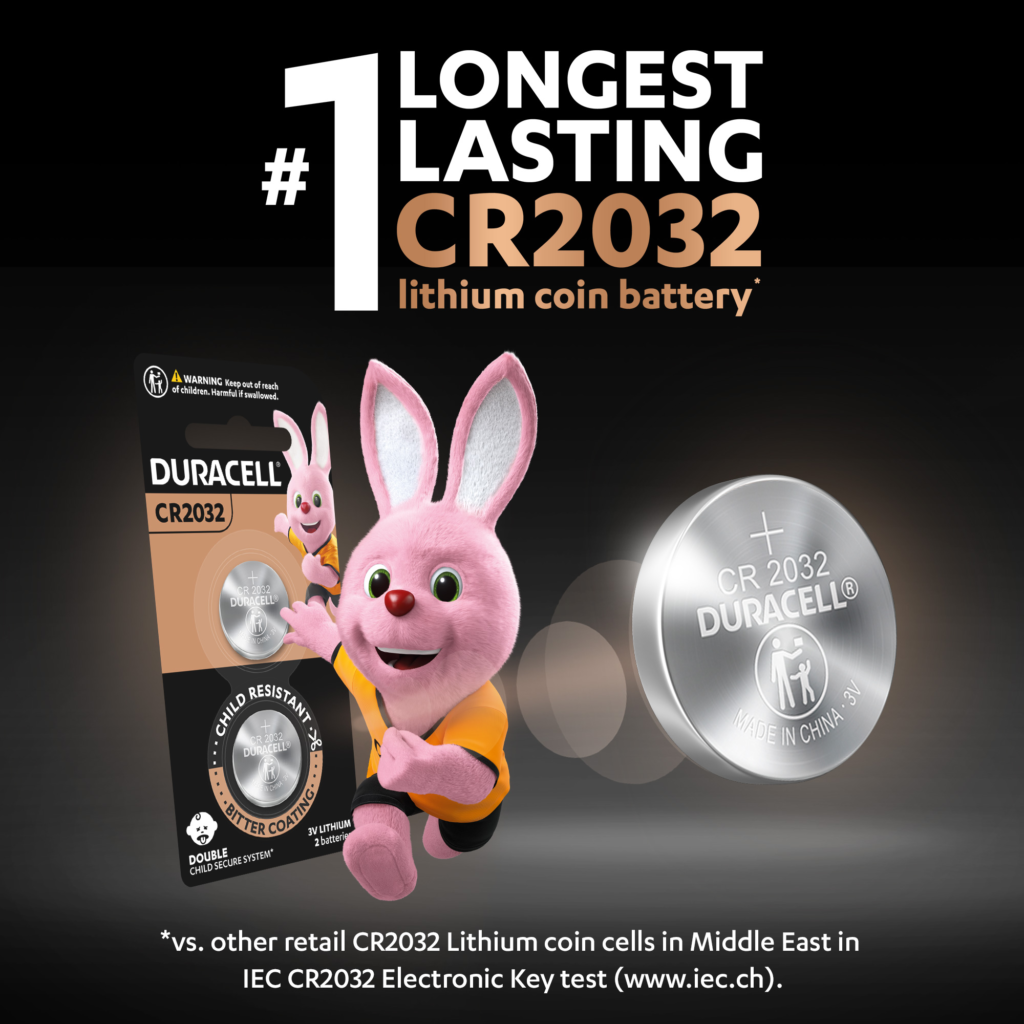 Duracell CR 2032 Lithium Coin Battery with Bitter Coating