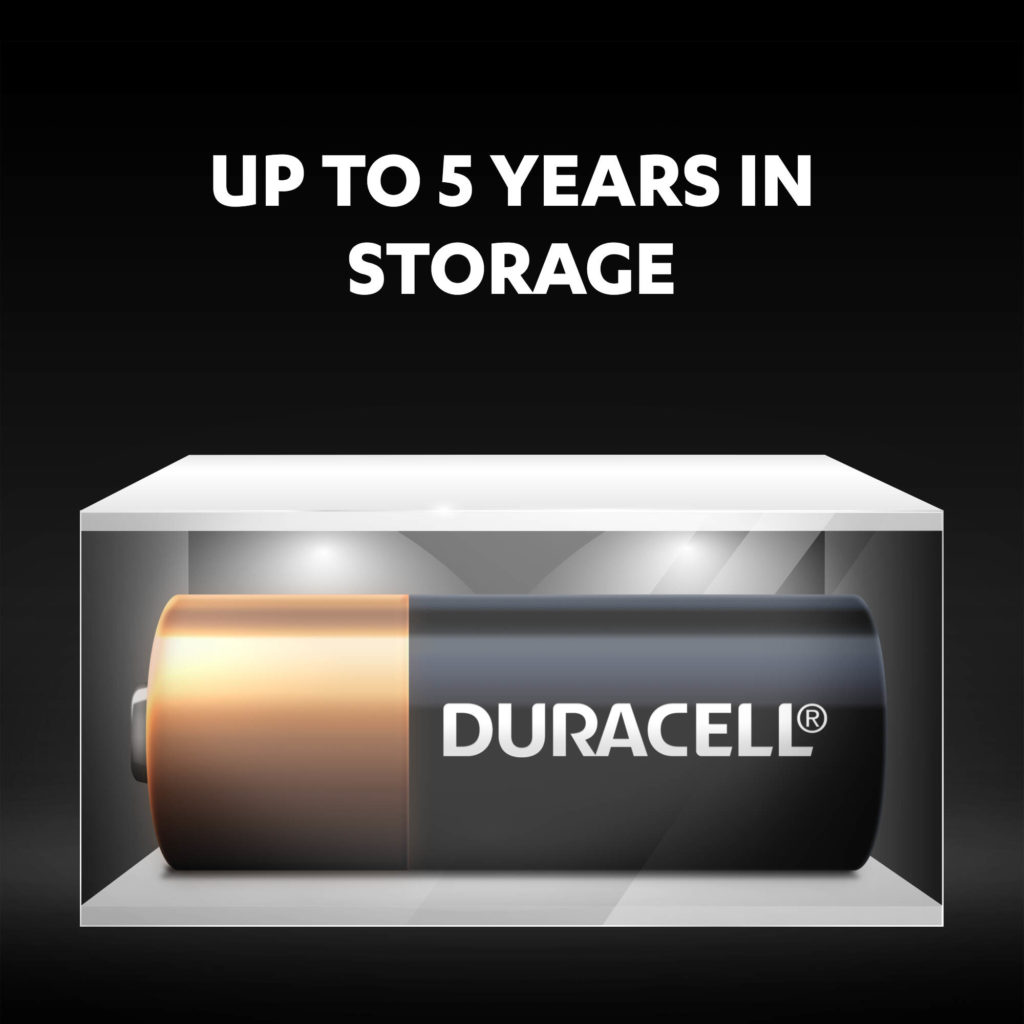 Unused Specialty alklaine MN21 size batteries stay fresh and powered for up to 5 years in ambient storage