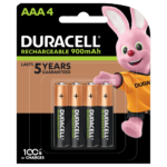 Duracell Rechargeable 900mAh AAA Batteries 4 piece pack