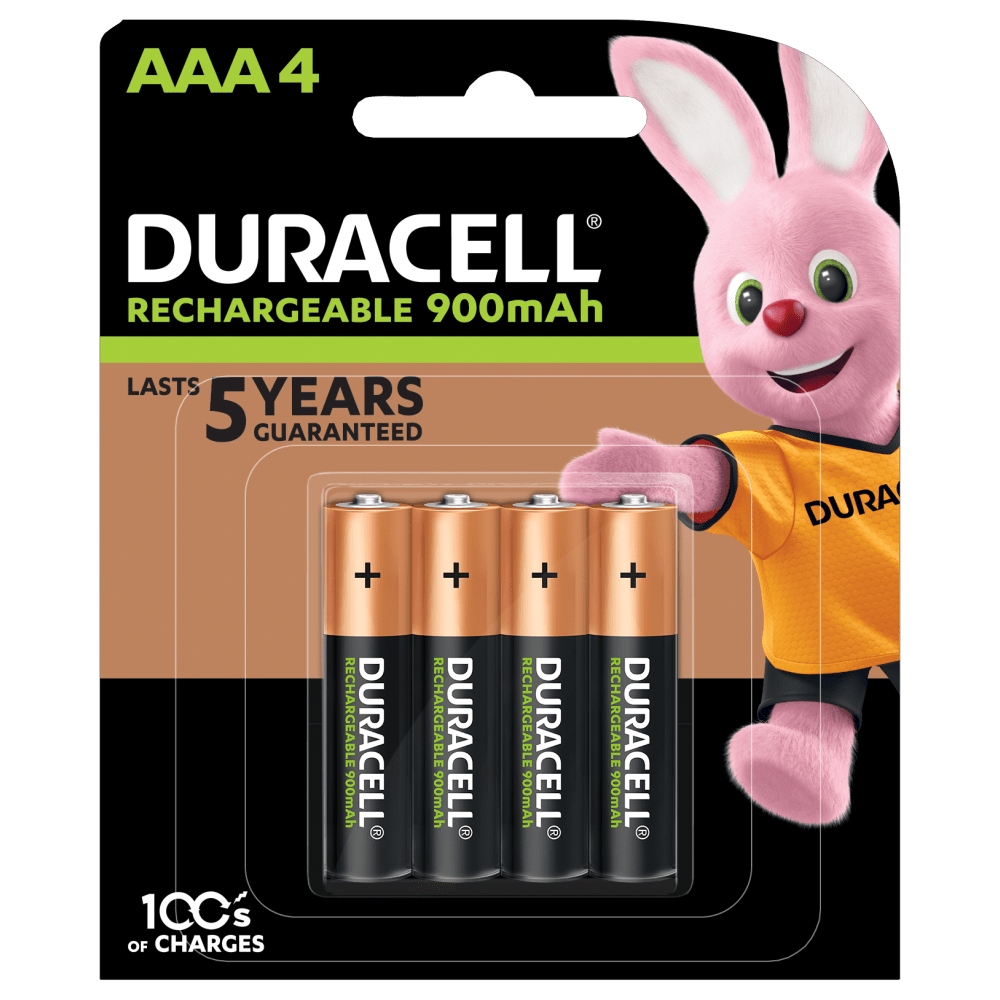 AAA Duracell (DX2400) NiMH 900 mAh Batteries (4 Card)