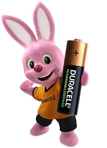 Bunny introducing Duracell Rechargeable battery